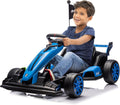 GarveeLife 24V Kids Ride on Go Kart, 7.5 mph Variable High Speed Drifting Car, 7ah Battery 200W*2 Motors,Adjustable Legroom for Kids Grows, Max Load 135 LBS, Power Display Racing Toy for 6+,Blue