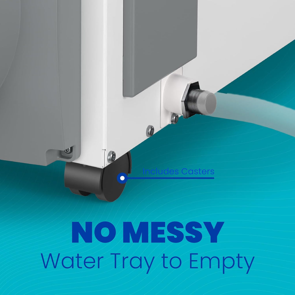 AprilAire E100C Pro 100-Pint Whole-House Dehumidifier with Castors, Energy Star Certified, Commercial-Grade Whole-Home Dehumidifier for Basement, Crawlspace, or Whole House up to 5,500 sq. ft.