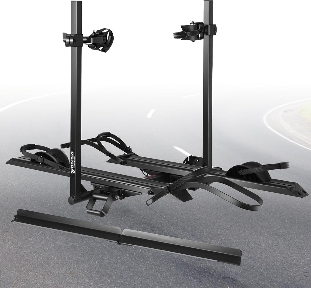 Young Electric Bike Rack for Car - Hitch Mount Ebike Rack with Ramp 200LBS Foldable Bike Carrier for SUVs Trucks Vans RV with 2' Receiver, Aluminum Bicycle Racks for 5' Fat Tire