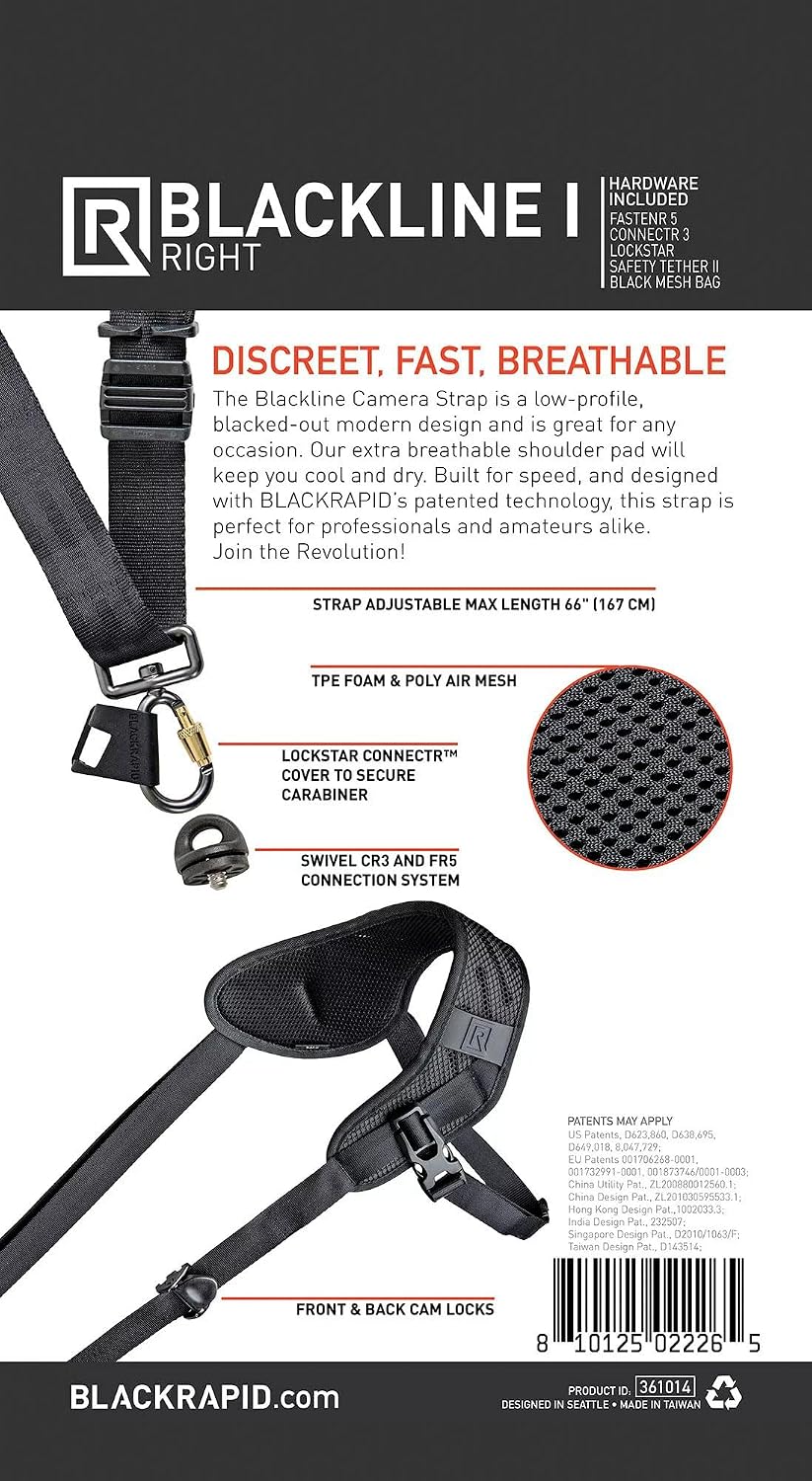 BLACKRAPID BLACKLINE I Right - Best Camera Strap for DSLR, SLR and Mirrorless Cameras