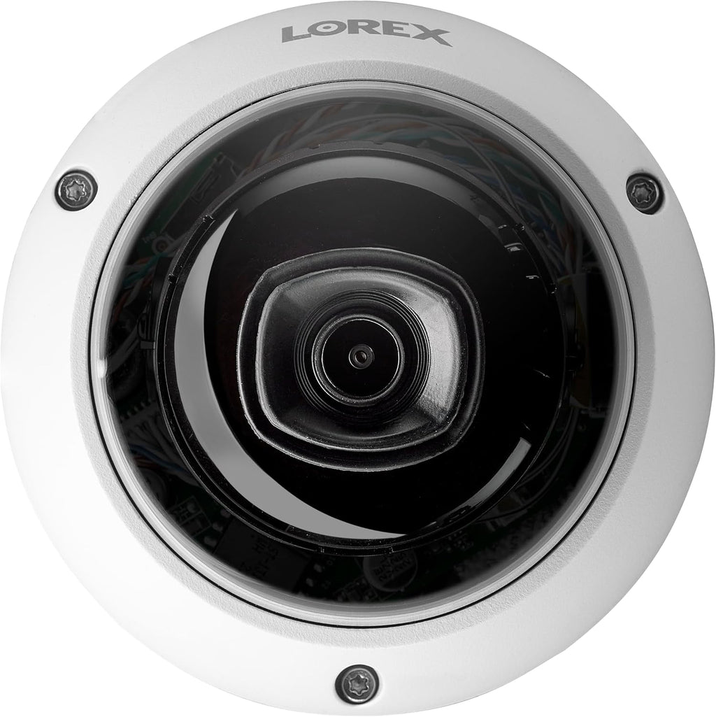 Lorex 4K IP Wired Dome Security Camera | Listen-in Audio | IK10 Vandal Proof Rating | Person and Vehicle Detection | Color Night Vision | IP67 Weatherproof | White