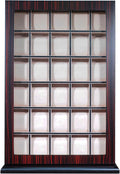 TIMELYBUYS 30 Piece Ebony Wood Watch Display Wall Hanging Case and Storage Organizer Box and Stand Father's Day Gift