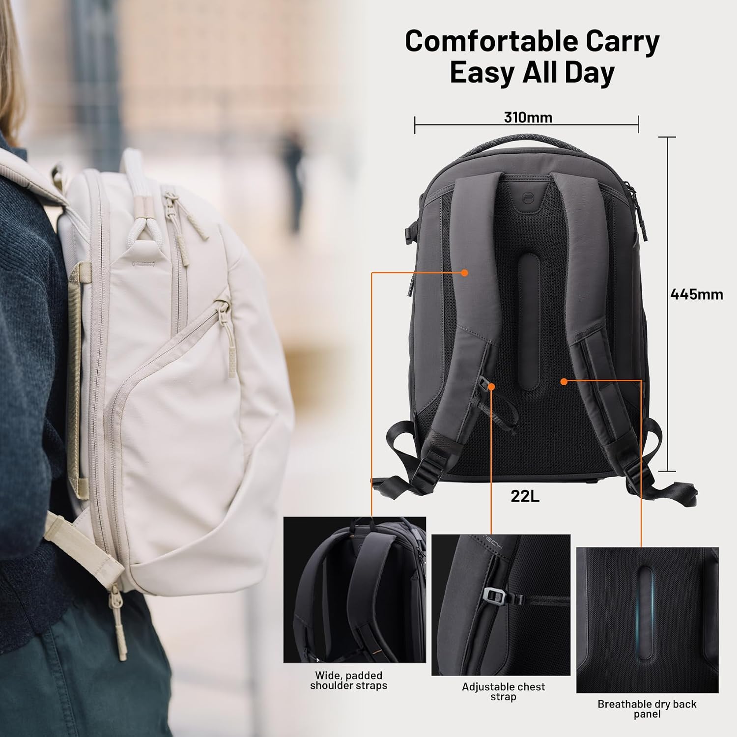 PGYTECH OneGo Lite 22L Camera Backpack DSLR/Mirrorless Bag for Sony/Canon, Photography Pack for 16' Laptop, Forest Green
