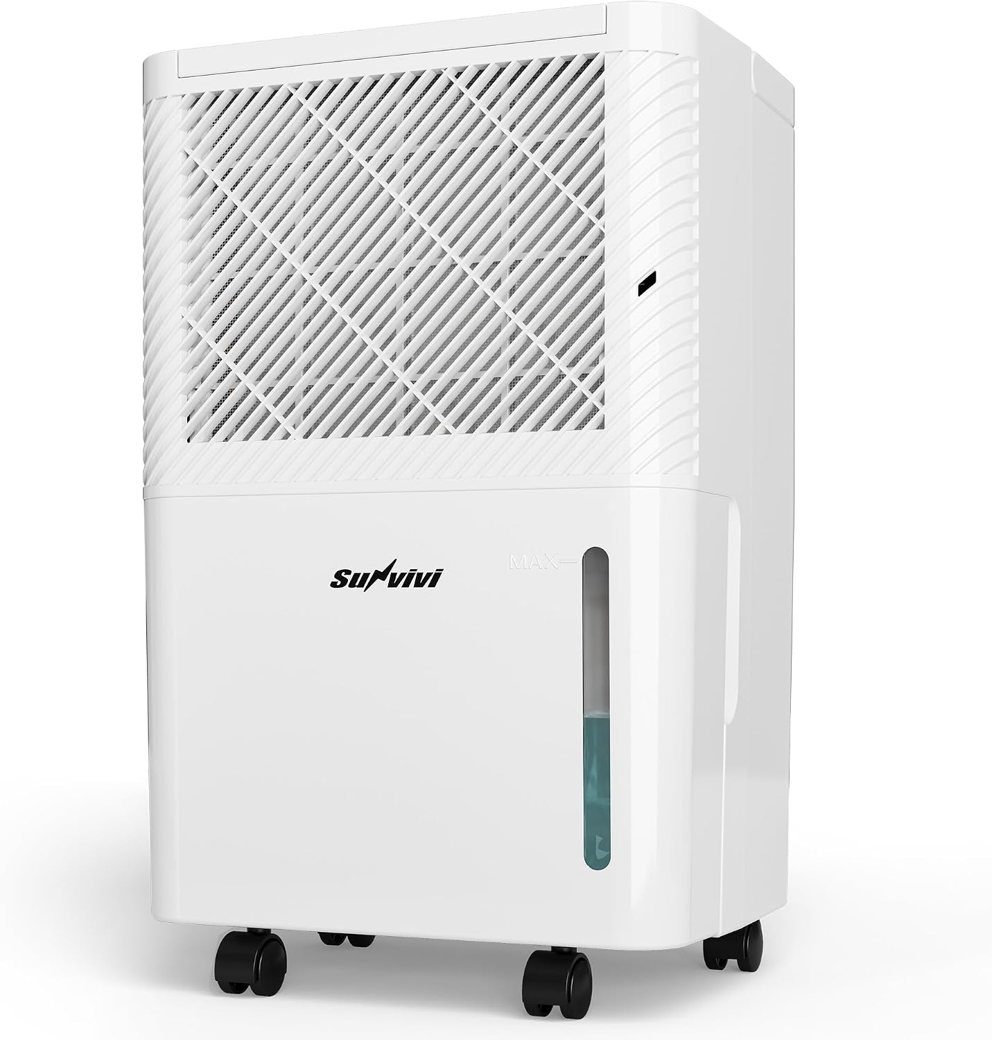 Sunvivi 22 Pints Dehumidifier for Home: 1500 Sq.Ft Dehumidifiers with 71OZ Water Tank, Drain Hose for Basement, Bedroom, Bathroom, RV, Garage, Living room, 360° Rotatable Wheels, 24H Timer, White