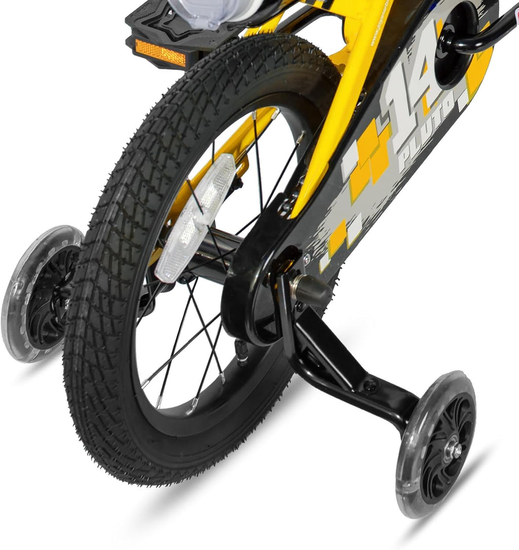 JOYSTAR Pluto 12 14 16 18 20 Inch Kids Bike with Light Up Training Wheels, Kids' Bicycle for Boys Girls Age 3-12 Years, Children Bikes, Multiple Colors