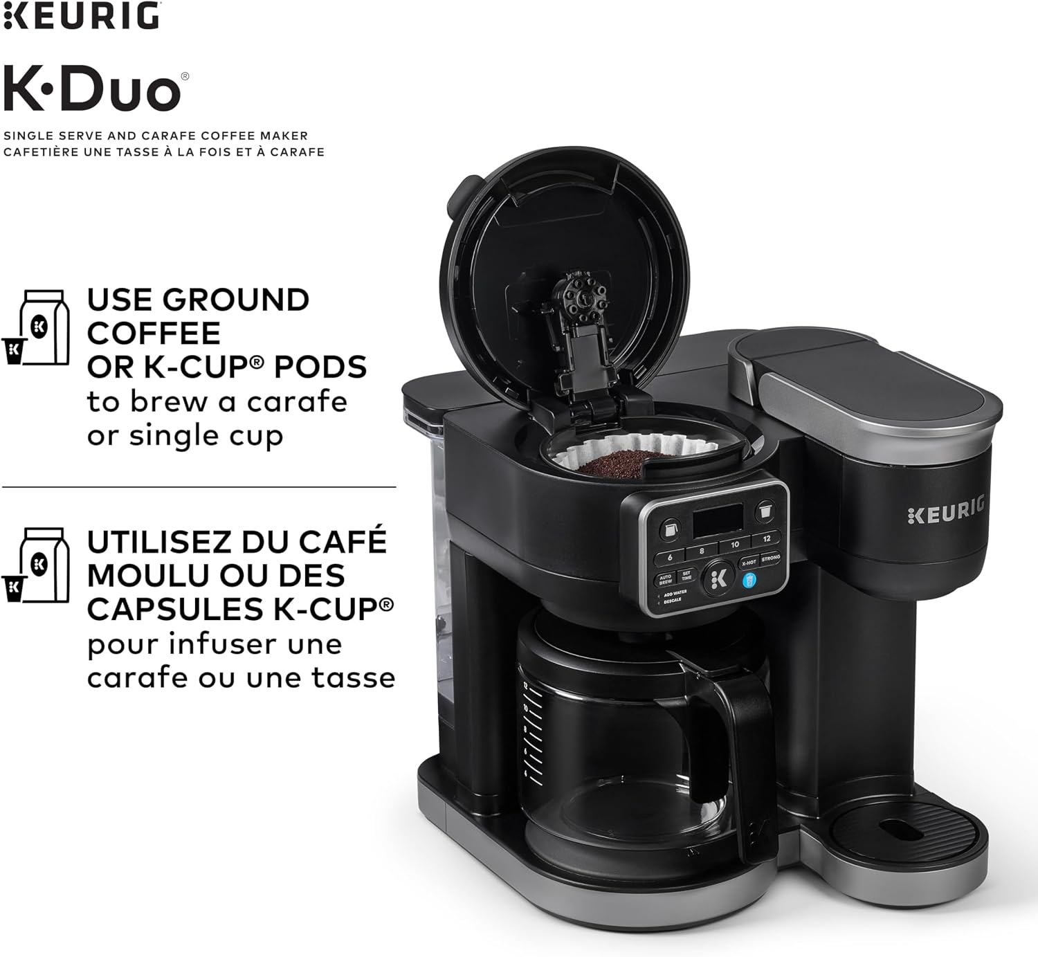 Keurig K-Duo Single Serve K-Cup Pod & Carafe Coffee Maker, Black
