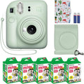 Fujifilm Instax Mini 12 Instant Camera + MiniMate Accessory Bundle & Compatible Custom Case + Fuji Instax Film Value Pack (50 Sheets) Flamingo Designer Photo Album (Mint Green)
