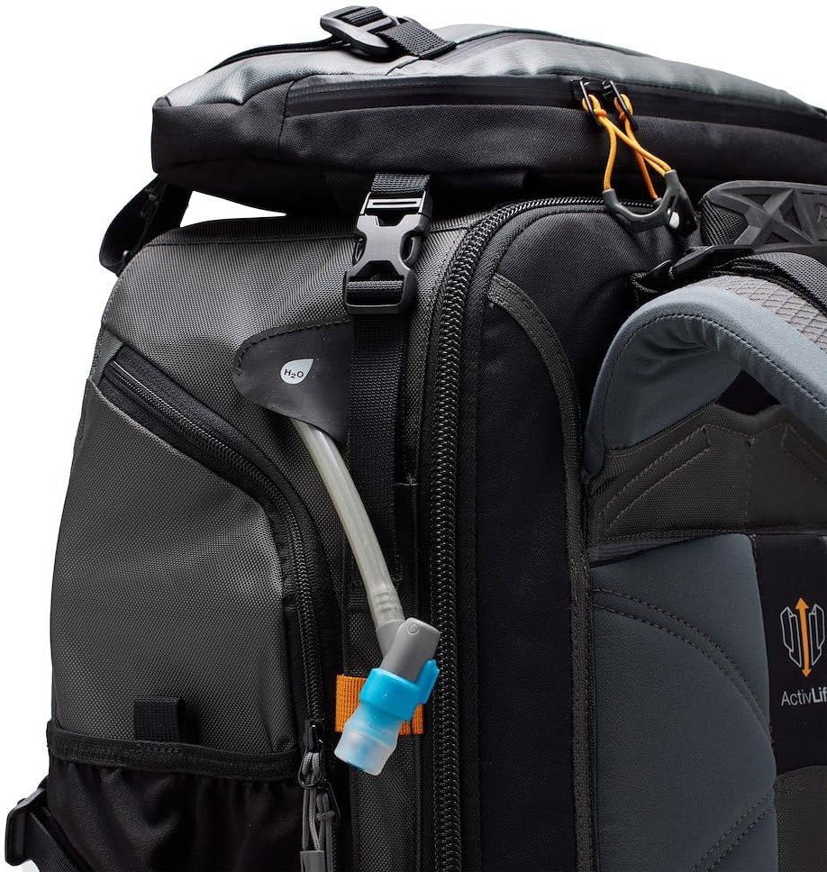 Lowepro Pro Trekker BP 650 AW II, Outdoor Camera Backpack with Recycled Fabric, Fits 800mm lenses, Weatherproof Cover, Mirrorless/DSLR Camera Case, Black/Dark Grey, Coated Main Fabric, Sealed Zippers