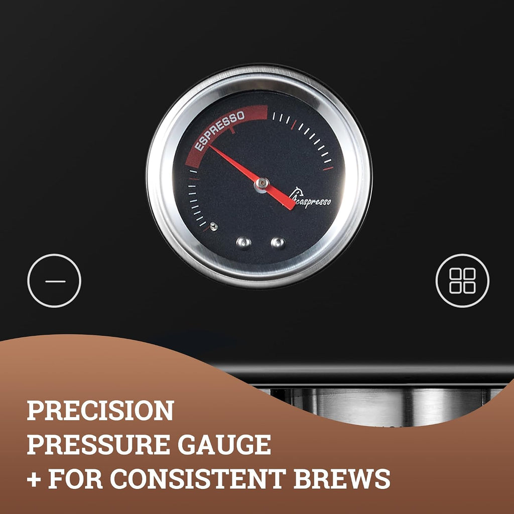 Espresso Machine with Grinder, Auto Distribute & Tamp 15 Bar Semi-Automatic with PID Temperature, Cold Brew Espresso Maker with Milk Frother, 58mm Portafilter for Beginners, Stainless Steel