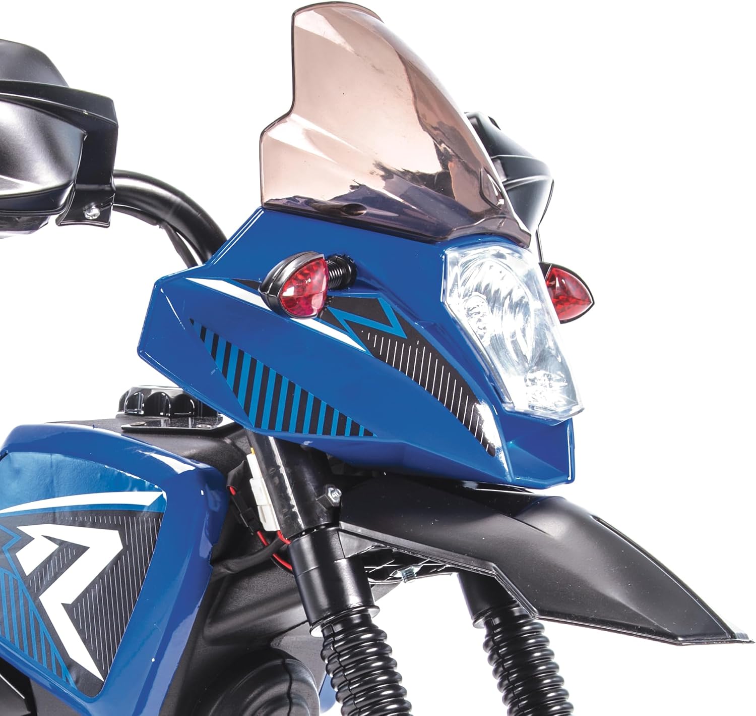 Huffy Ride On Motorcycle for Kids, Ideal for Ages 2-5 Years, 6V Rechargeable Battery, Training Wheels, Realistic Engine Sounds, Max Weight 65lbs, 2 MPH, Blue