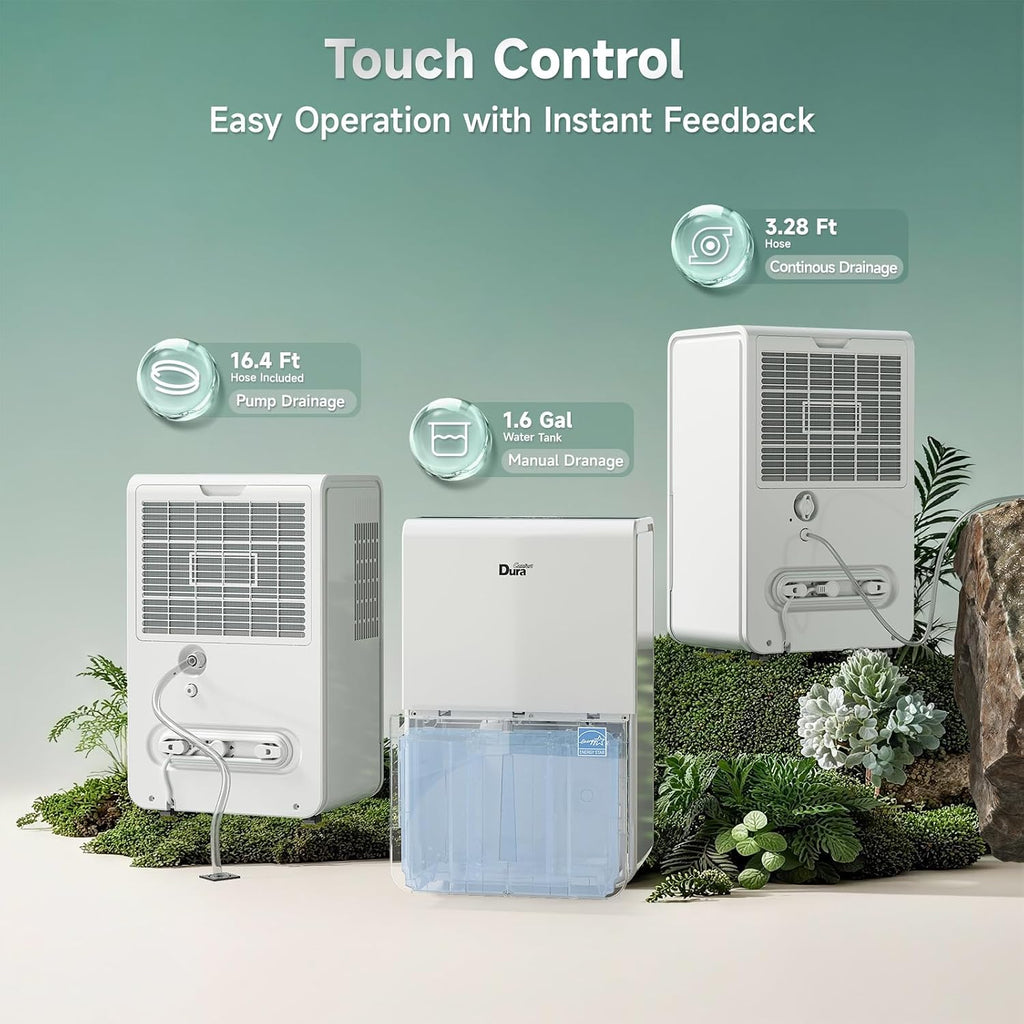 DuraComfort Dehumidifier for Basement Home with Pump,4500 Sq.ft 50 Pints With WiFi
