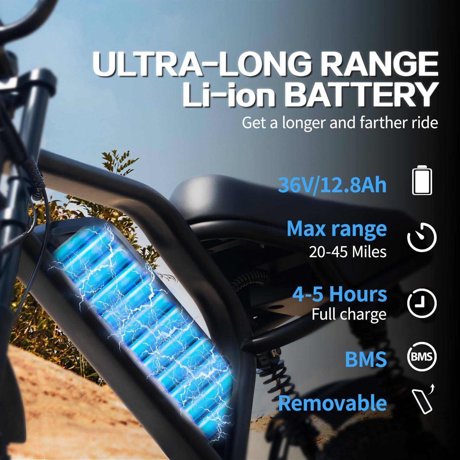 AVDLBIKE Electric Bike, 16'' Fat Tire E-Bike for Teens/Adults, 500W Small E-Bike with 36V/12.8Ah Removable Battery, Up to 22MPH, 45 Mile Range, Electric Dirt/Mountain Bike for Woman/Men A13