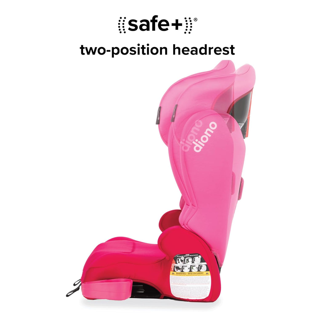 Diono Cambria 2XT XL, Dual Latch Connectors, 2-in-1 Belt Positioning Booster Seat, High-Back to Backless Booster with Space and Room to Grow, 8 Years 1 Booster Seat, Pink Cotton Candy