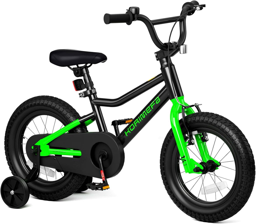 KORIMEFA Kids BMX Bike for 2-8 Years Old, 12 14 16 Inch Coaster Brake Bicycle with Removable Training Wheels, Children Bike for Little Boys & Girls, Rider Height 33-50 Inch