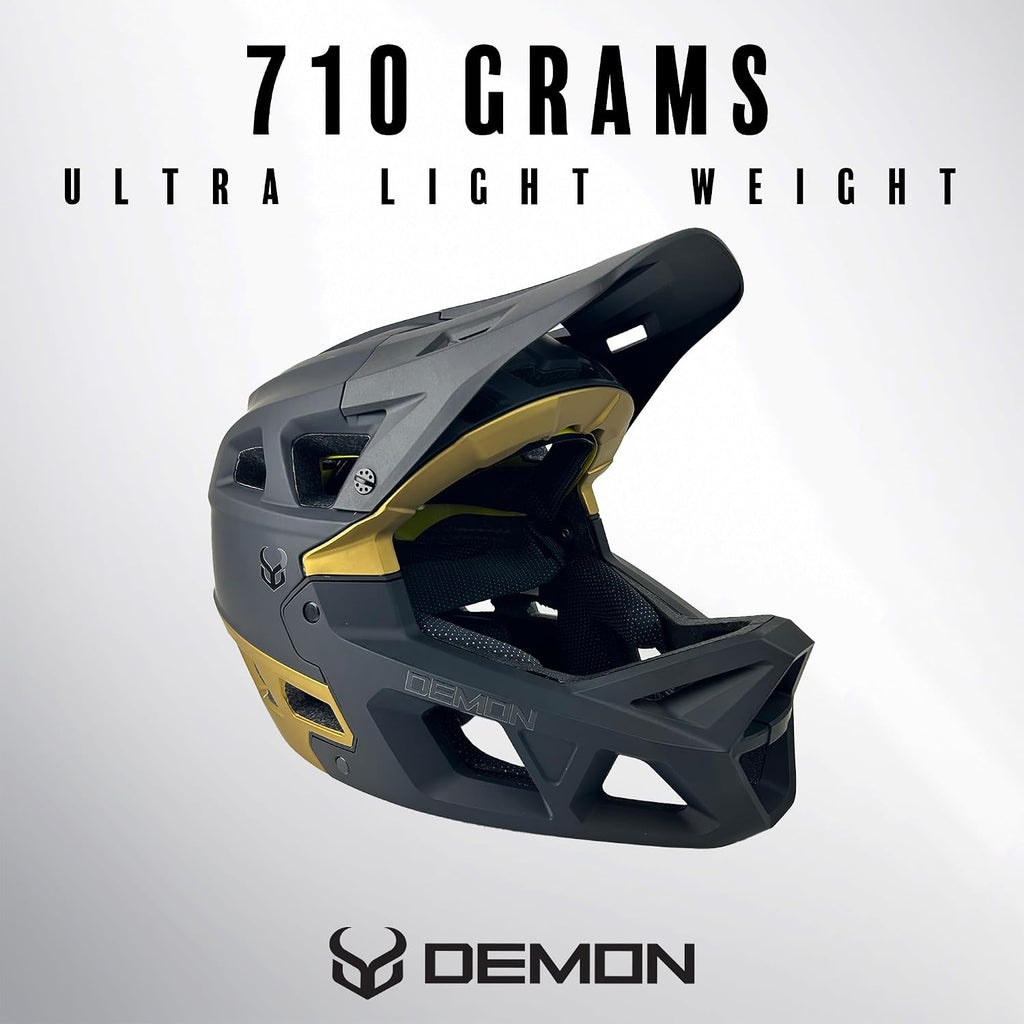 Demon United Podium X MIPS Full Face Mountain Bike Helmet- Removable Fit Pad Options- Advanced Venting System-Lightweight - Fullface DH BMX MTB Helmet