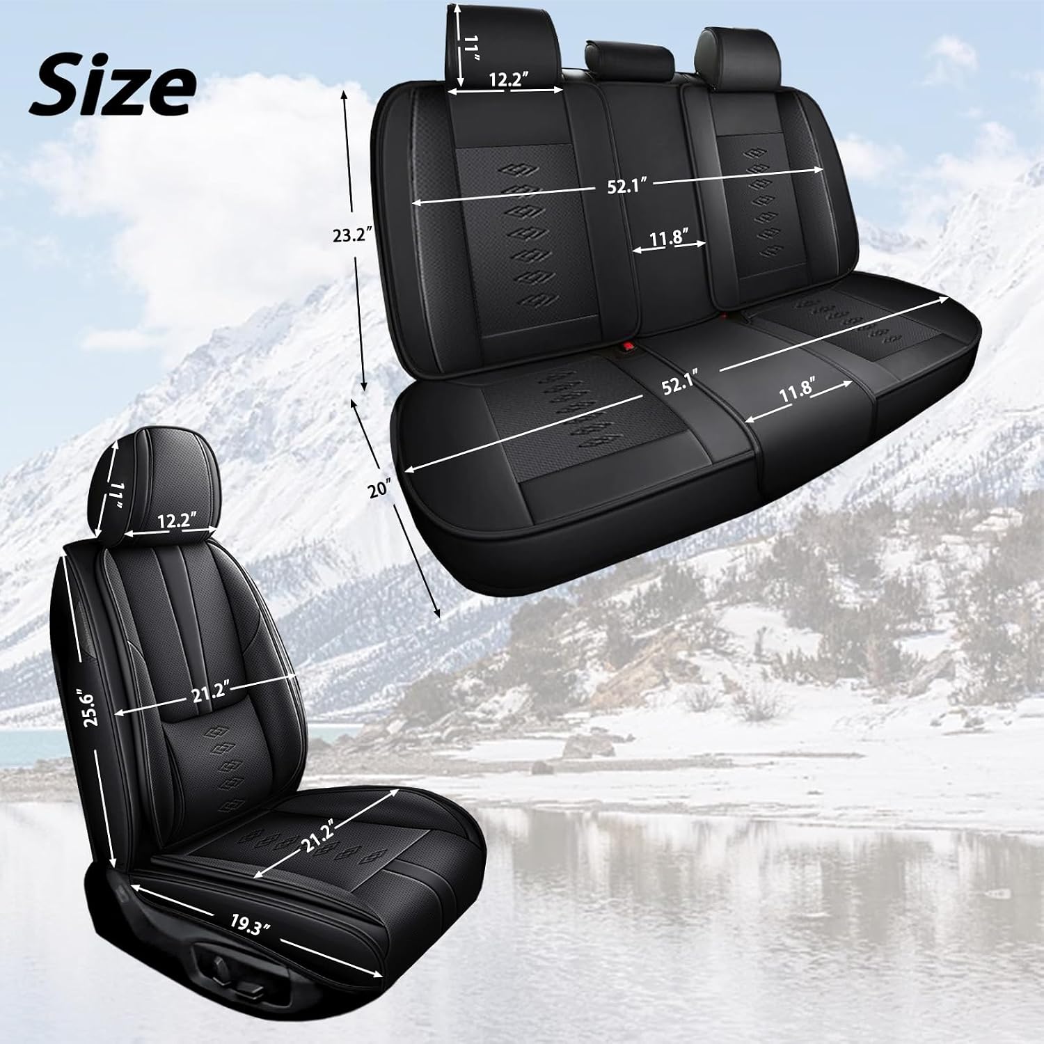 Leather Seat Covers for Toyota Land Cruiser 2000-2024,Premium Car Seat Covers Full Set,Waterproof Car Seat Protectors with Airbag,Comfort Interior Cover Seats for Cars(Black)