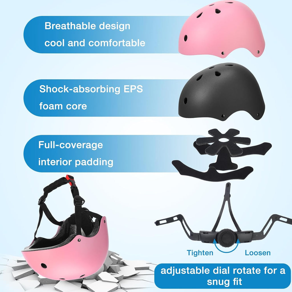 Kingdder 6 Pack Kids Bike Helmets Bulk, CPSC Certified Toddler Helmet Multi-Color Adjustable Safety for Boys Girls Ages 3-8, Child Bicycle Skateboard Scooter Roller Skating Outdoor Sports