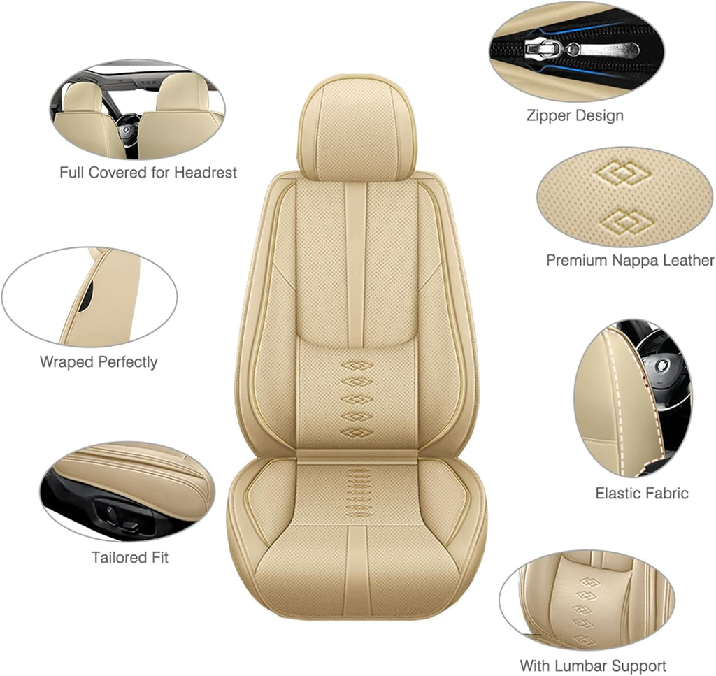 Leather Seat Covers for Mazda CX-50 Hybrid 2025,Premium Car Seat Covers Full Set,Waterproof Car Seat Protectors with Airbag,Comfort Interior Cover Seats for Cars(Beige)