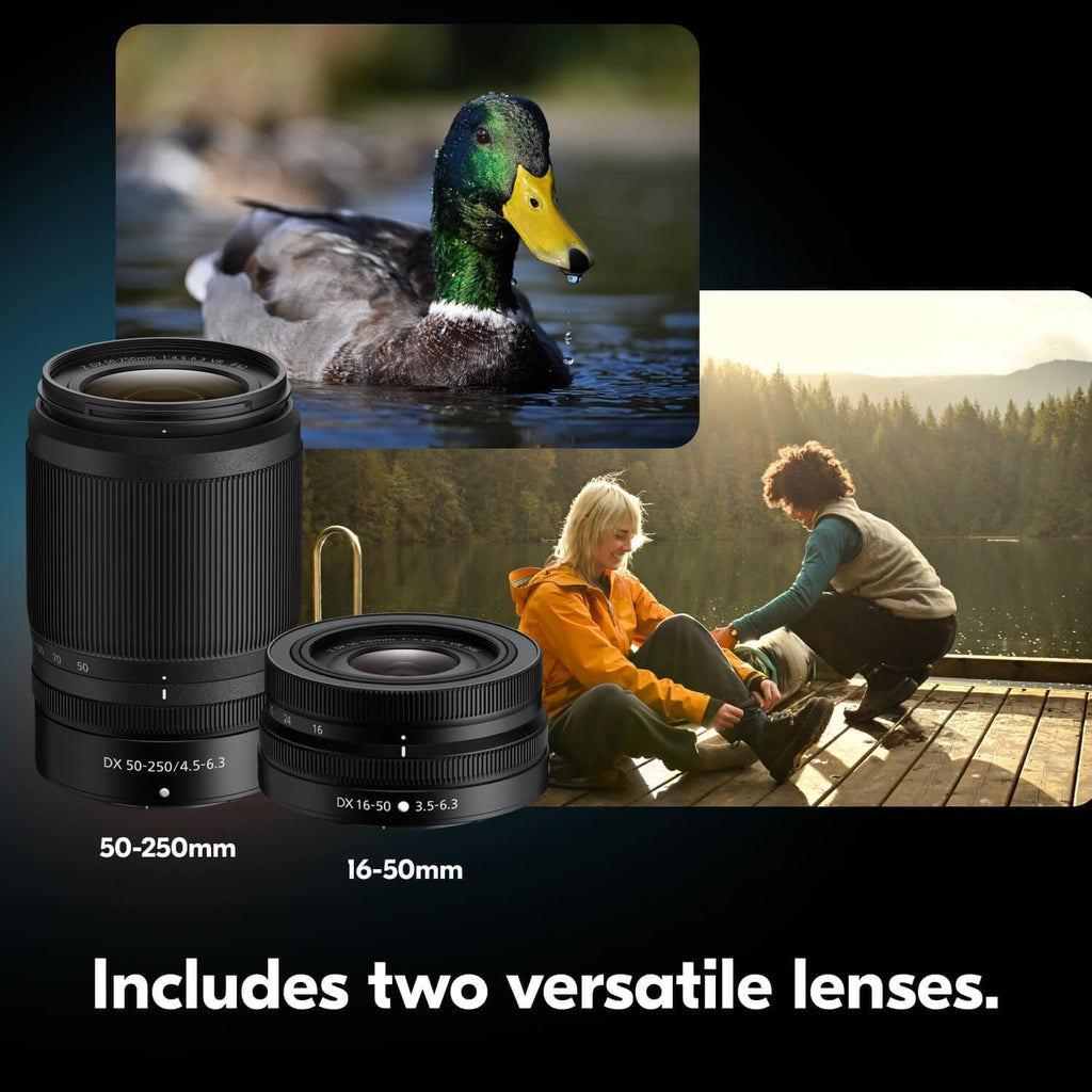 Nikon Z50 II with Two Lenses | Compact mirrorless Stills/Video Camera with Easy Color presets and Wireless Photo Sharing | USA Model