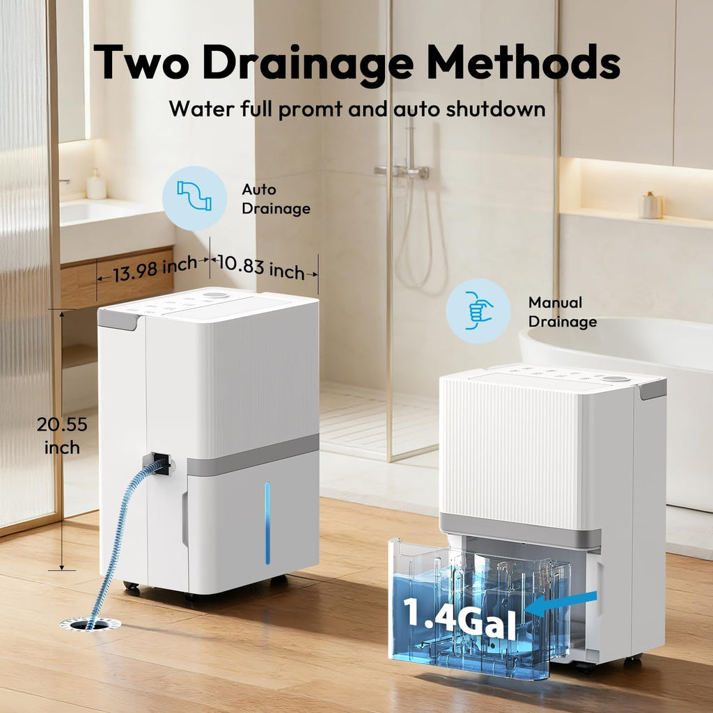 HUMILABS 5000 Sq.Ft Dehumidifier for Basement and Home, 75 Pints Dehumidifier with Drain Hose, Smart Humidity Control, 24H-Timer, for Bedroom, Bathroom, Large Room