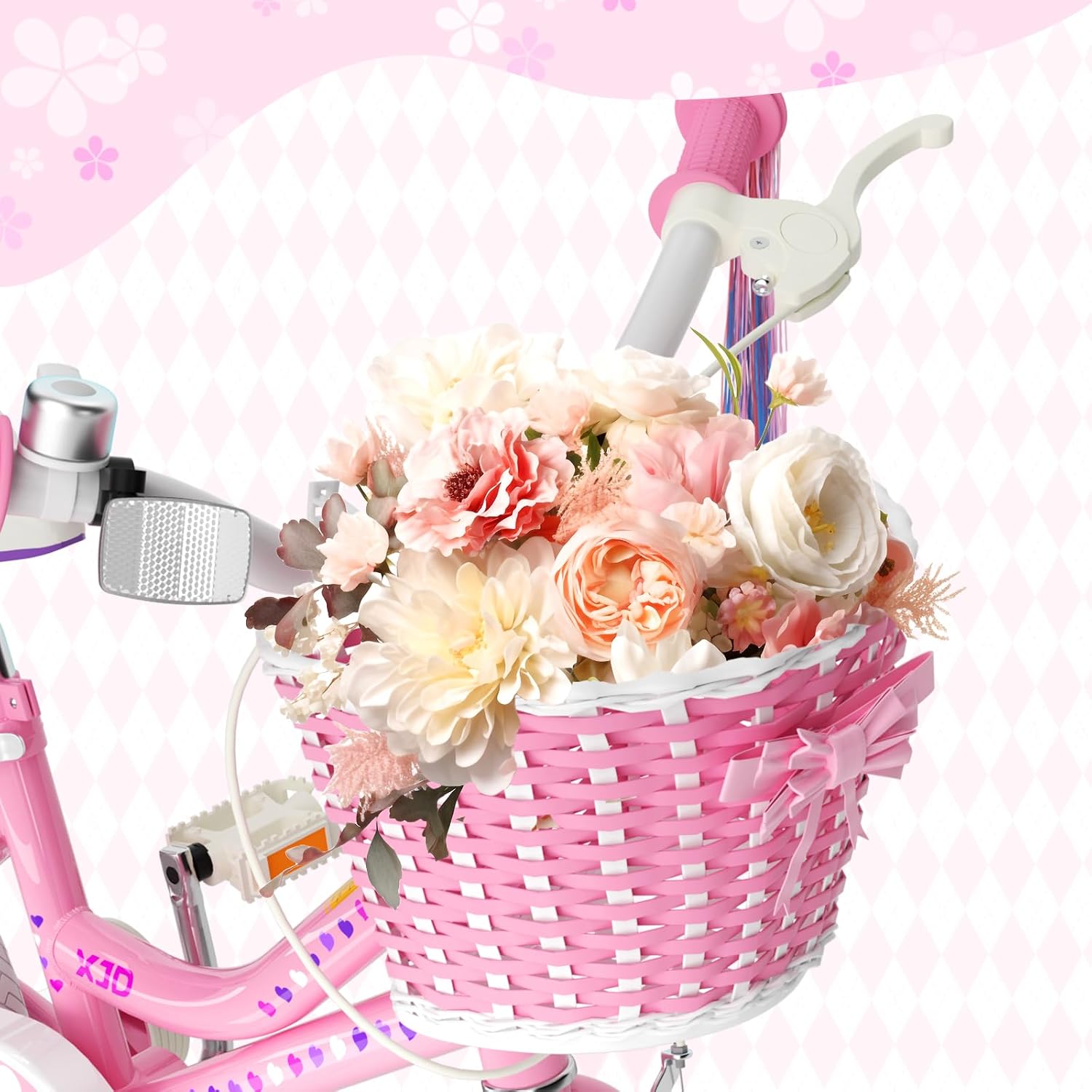XJD Girls Bike for 2-12 Years Old Kids 12 14 16 20 Inch Toddler Bike,Retro Style Kids Bike with Training Wheels, 20 Inch Girl Bicycle with Kickstand