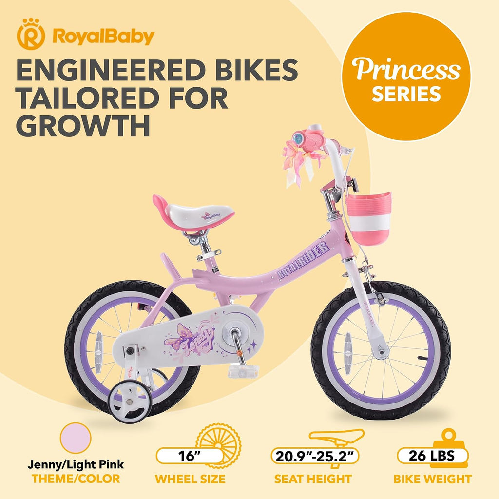 Royalbaby Princess Girls Kids Bike 12 14 16 18 20 Inch Children Bicycle with Basket for Age 3-12 Years