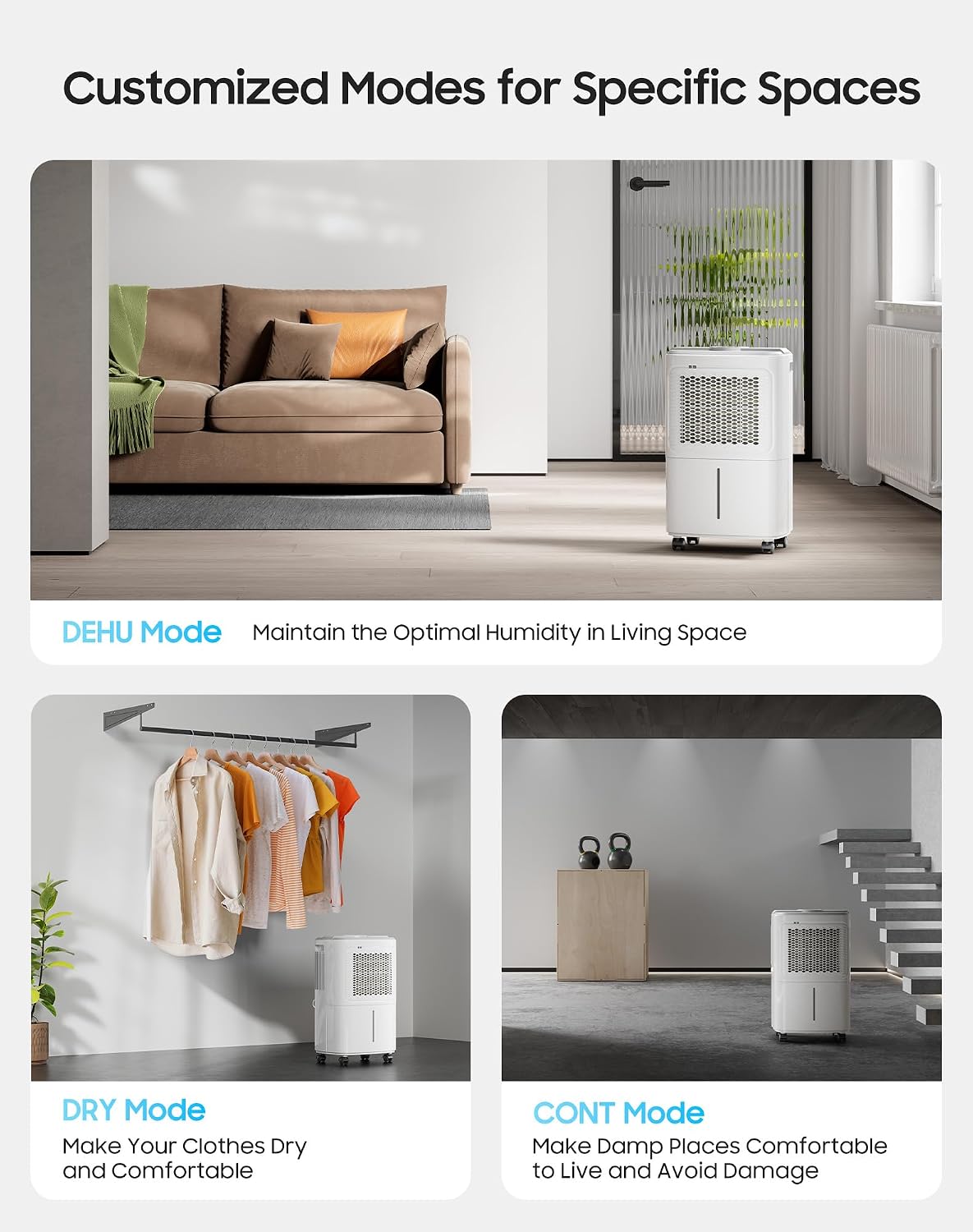 2500 Sq.Ft Dehumidifier for Basement Home, ASAHWo 34 Pints Dehumidifier with Drain Hose, Quiet Portable Dehumidifiers for Bathroom Large Room, Bedroom, Auto Defrost,Smart Humidity Control,24H Timer
