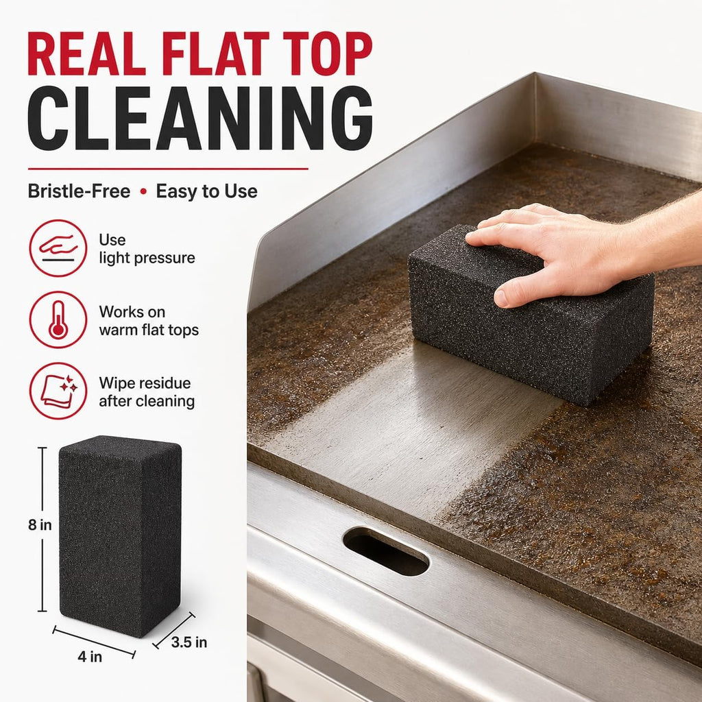 Commercial Grade Heavy Duty Grill Cleaning Brick Bulk 24 Pack, Pumice Stone Cleaner Tool Cleans and Sanitizes Restaurant Flat Top Grills or Griddles Effectively without Harsh Chemicals or Abrasives
