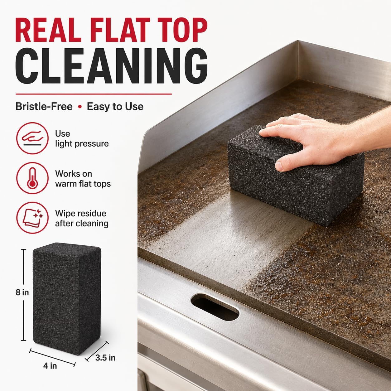 Commercial Grade Heavy Duty Grill Cleaning Brick Bulk 24 Pack, Pumice Stone Cleaner Tool Cleans and Sanitizes Restaurant Flat Top Grills or Griddles Effectively without Harsh Chemicals or Abrasives