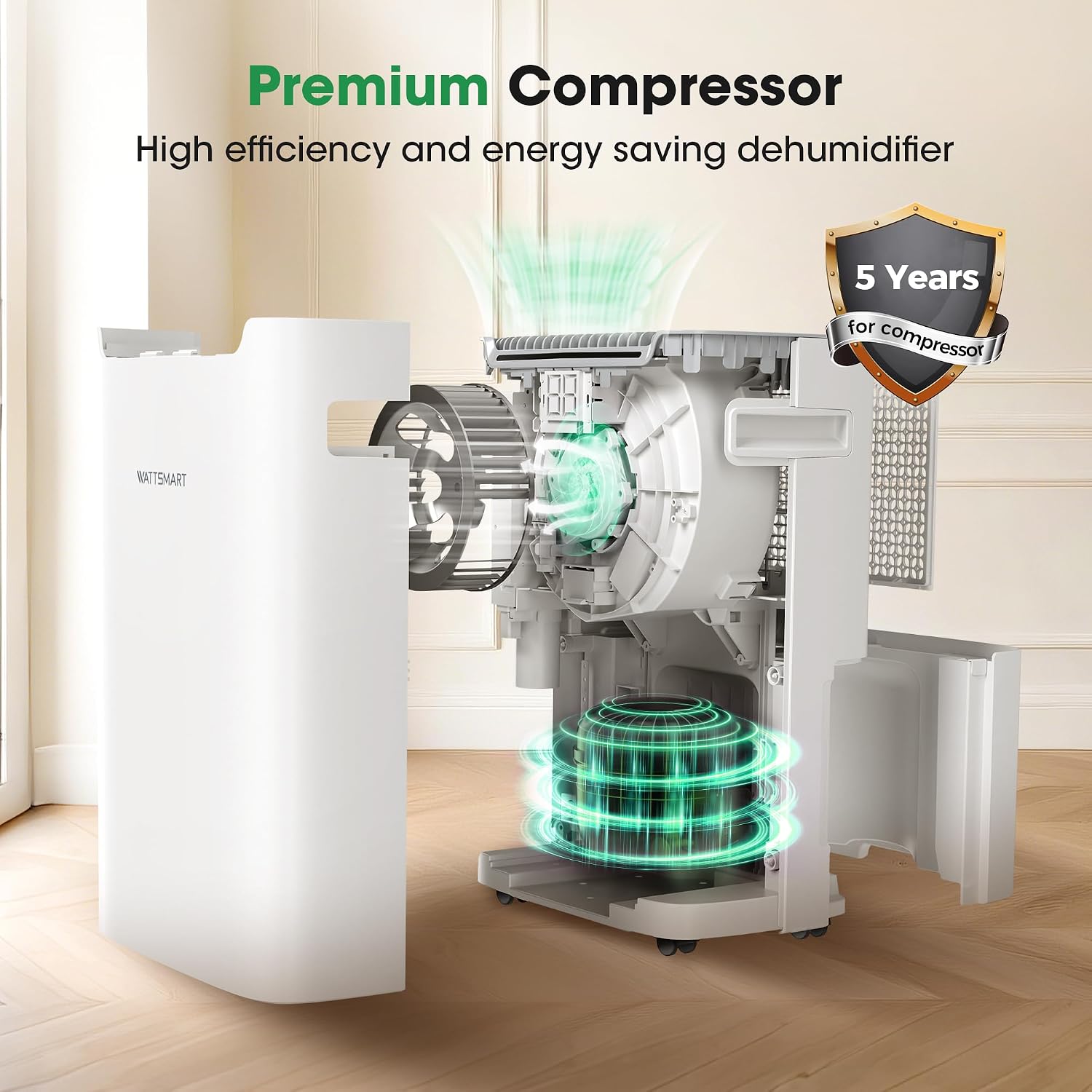 Dehumidifiers for Home with Drain Hose,75 OZ Water Tank, 4500 Sq.Ft 55 Pints Dehumidifiers for Basement, Bathroom, Bedroom, Three Modes, Smart Humidity Control, Dry Clothes, 24H Timer, White