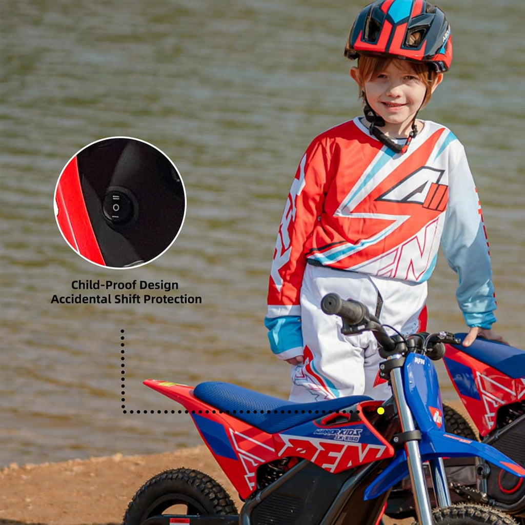 RFN E250 36V Kids Electric Dirt Bike, Electric Motorcycle with 400W Motor | 15.5 mph Max Speed,11.2-Mile Range & 3 Speeds for Ages 3-6