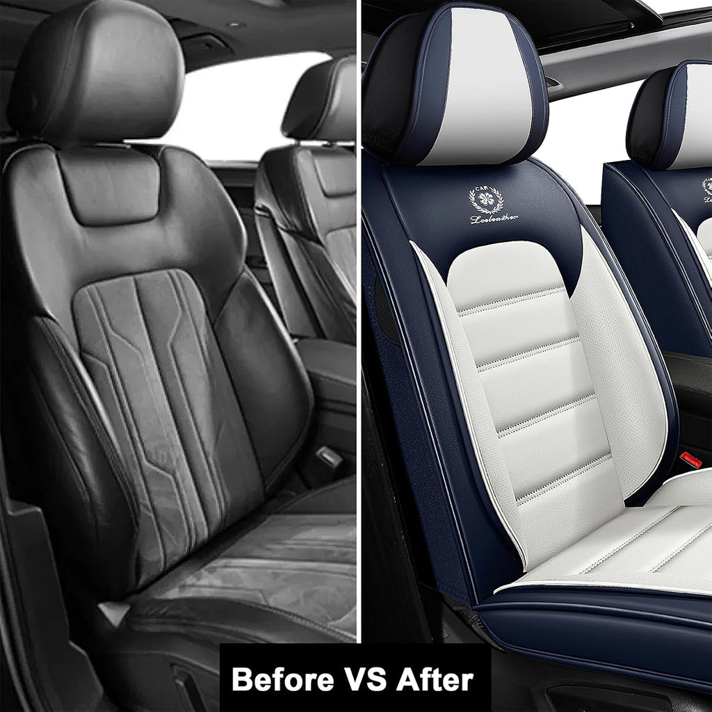 2 Seat Covers for Infiniti QX80 2000-2026 Breathable Car Seat Covers,Anti-Slip Waterproof Car Seat Protectors with Airbag,Automotive Vehicle Cushion with Storage Pockets (Standard,Blue)