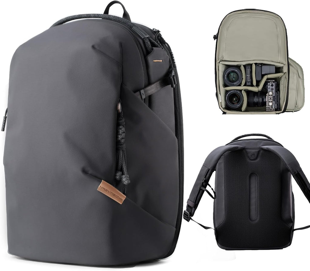 PGYTECH OneGo Lite 22L Camera Backpack Water-Resistant DSLR/Mirrorless Bag for Sony/Canon/Fujifilm, Drone Backpack, Tripod Mount Travel & Weekend Photography Pack for 16' Laptop (Matte Black)