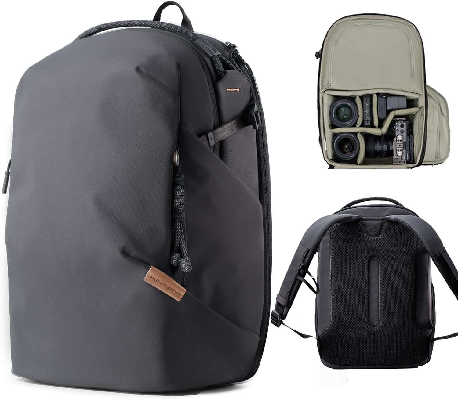 PGYTECH OneGo Lite 22L Camera Backpack Water-Resistant DSLR/Mirrorless Bag for Sony/Canon/Fujifilm, Drone Backpack, Tripod Mount Travel & Weekend Photography Pack for 16' Laptop (Matte Black)