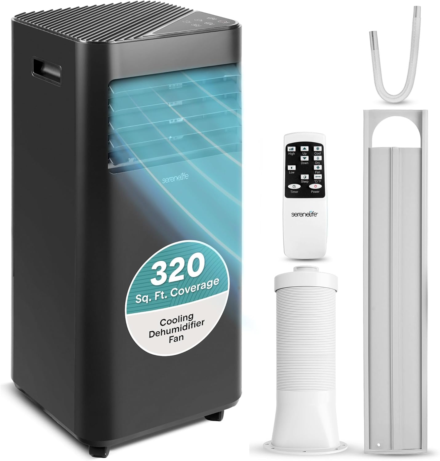 Efficient 10000 BTU Portable Air Conditioner - Compact White by SereneLife