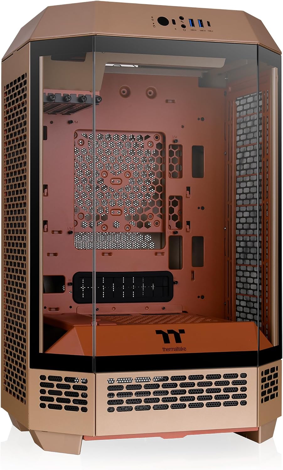 Thermaltake Tower 300 Gravel Sand Micro-ATX Case; 2x140mm CT Fan Included; Support Up to 420mm Radiator; Optional Chassis Stand Kit Allows Horizontal Display; CA-1Y4-00SGWN-00; 3 Year Warranty