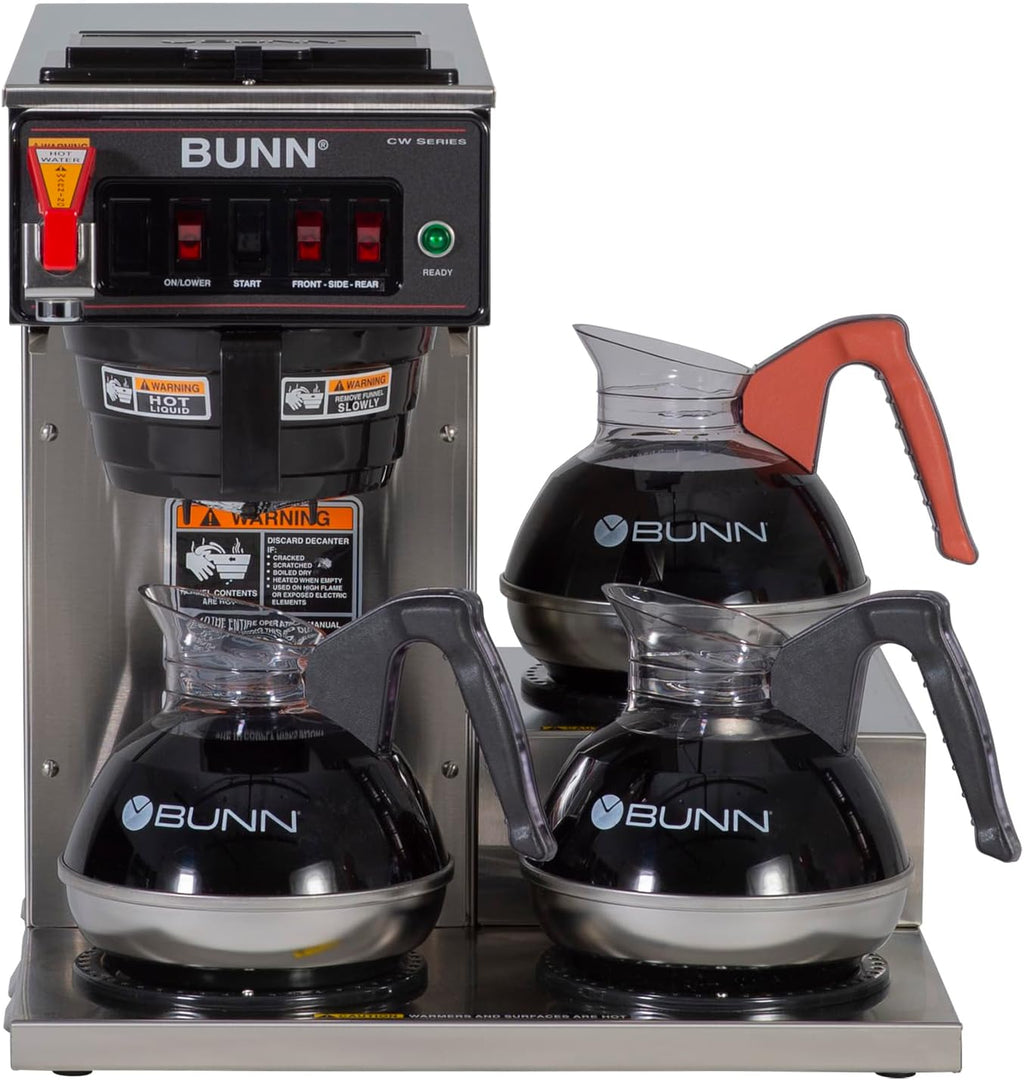 Bunn 12950.0212 CWTF15-3 Automatic Commercial Coffee Brewer with 3 Lower Warmers (120V)