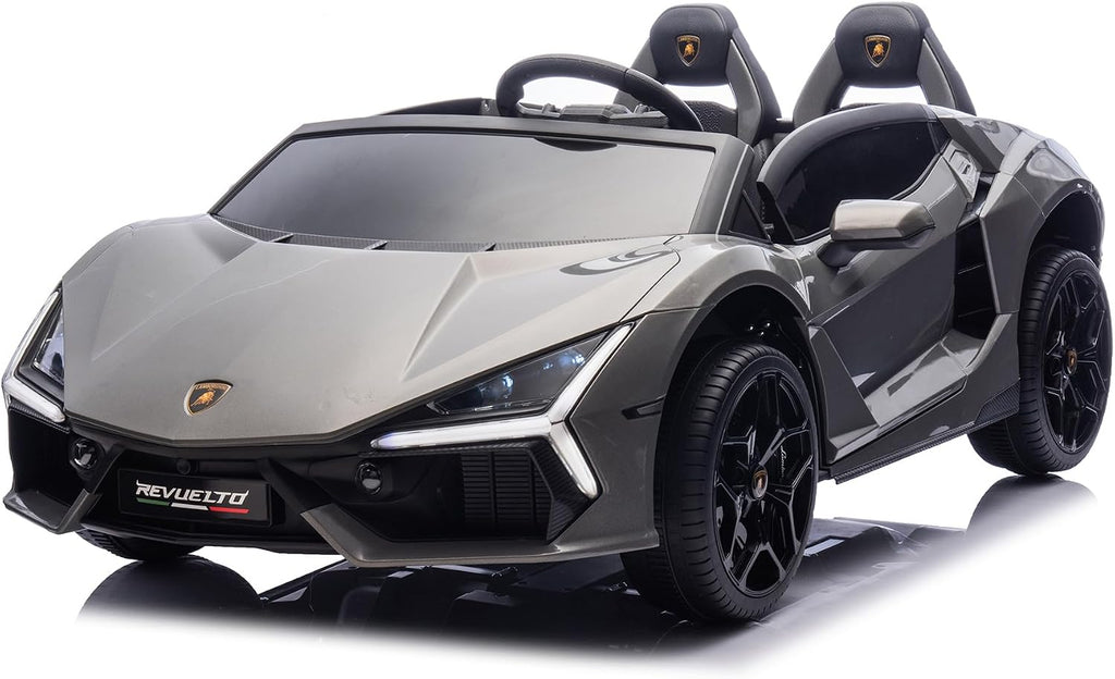 Oryxearth 2-Seater Ride on Car 24V Electric Lamborghini for Kids, 2WD with PU Leather Seats w/Adjustable Safety Belt, 2 Speeds Mode, Bluetooth, Remote Control, Gifts for Children