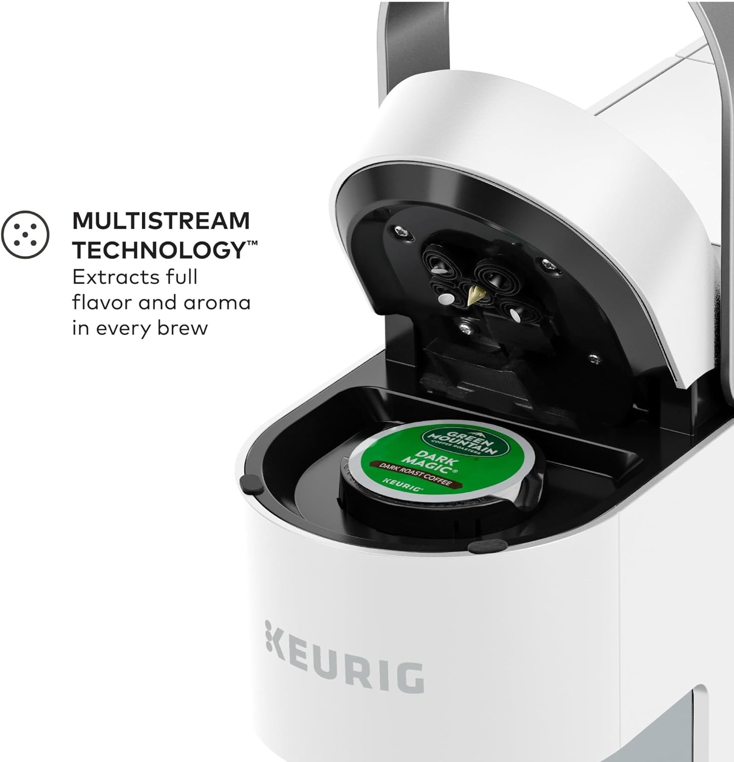 Keurig K-Slim Single Serve K-Cup Pod Coffee Maker, Multistream Technology, 3 Brew Sizes, Slim and Sleek Design, 46oz Removable Reservoir, White