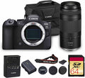Canon EOS R6 Mark II Mirrorless Camera | 24.2MP Full Frame Sensor 4K 60p Video | Dual Pixel AF in-Body Stabilization for Professionals (5666C002) + Canon RF 75-300mm Lens + 64GB Card + Bag