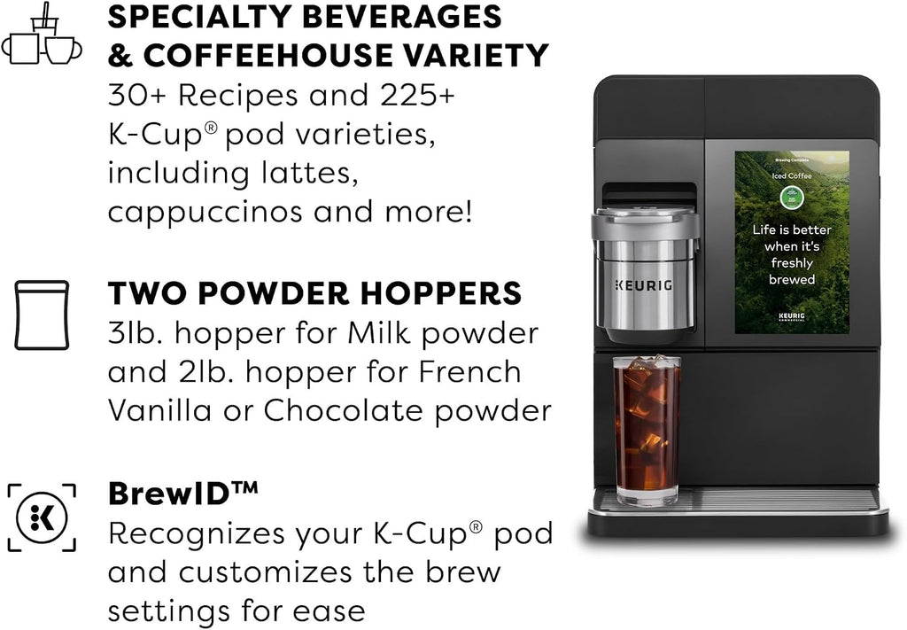 Keurig K-4500 Large Business Single Serve Coffee and Specialty Beverage Café System, Plumbed, Silver/Black