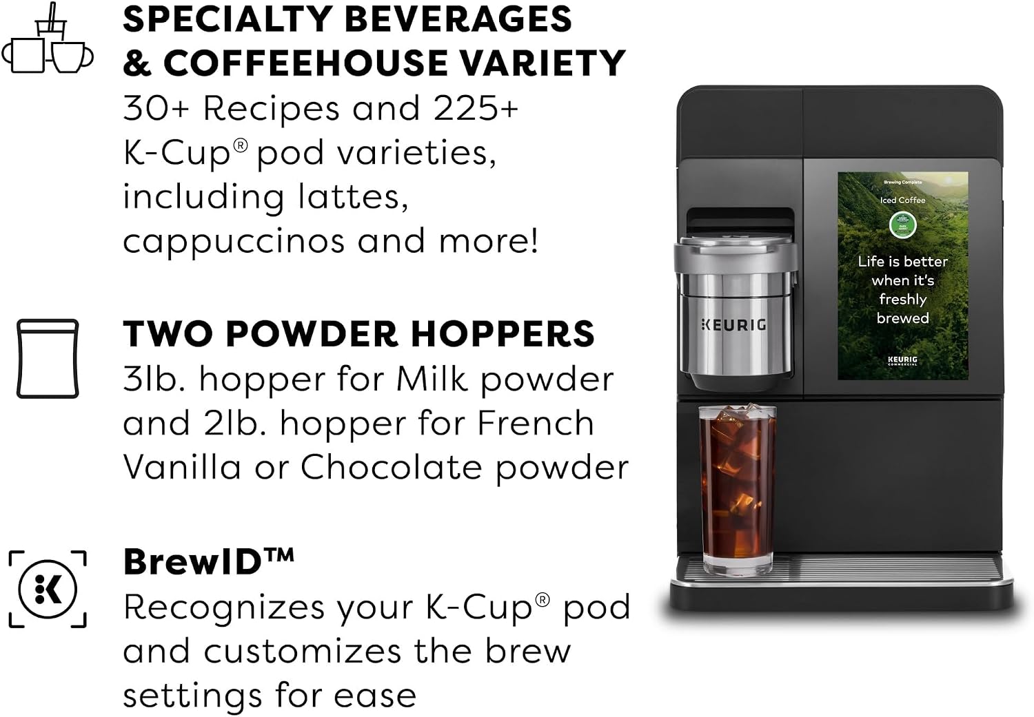 Keurig K-4500 Large Business Single Serve Coffee and Specialty Beverage Café System, Plumbed, Silver/Black