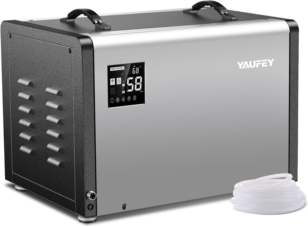 Yaufey 158 Pints Commercial Dehumidifier with Pump for 7500 Sq.Ft. Crawl Space, Basement, Industrial Area, 10-90% RH Humidity Control, 24/7 Running Continuous Drainage, TUV Certified, 5-Yr Coverage