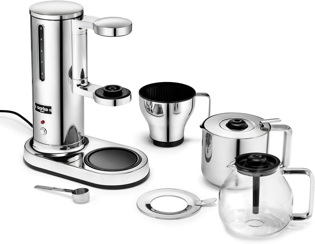 aarke Coffee Maker and Thermal Jug Bundle - Premium SCA-Certified Brewer with Vacuum Insulated Stainless Steel Thermal Carafe, Blooming Mode, 42 fl oz, Stainless Steel