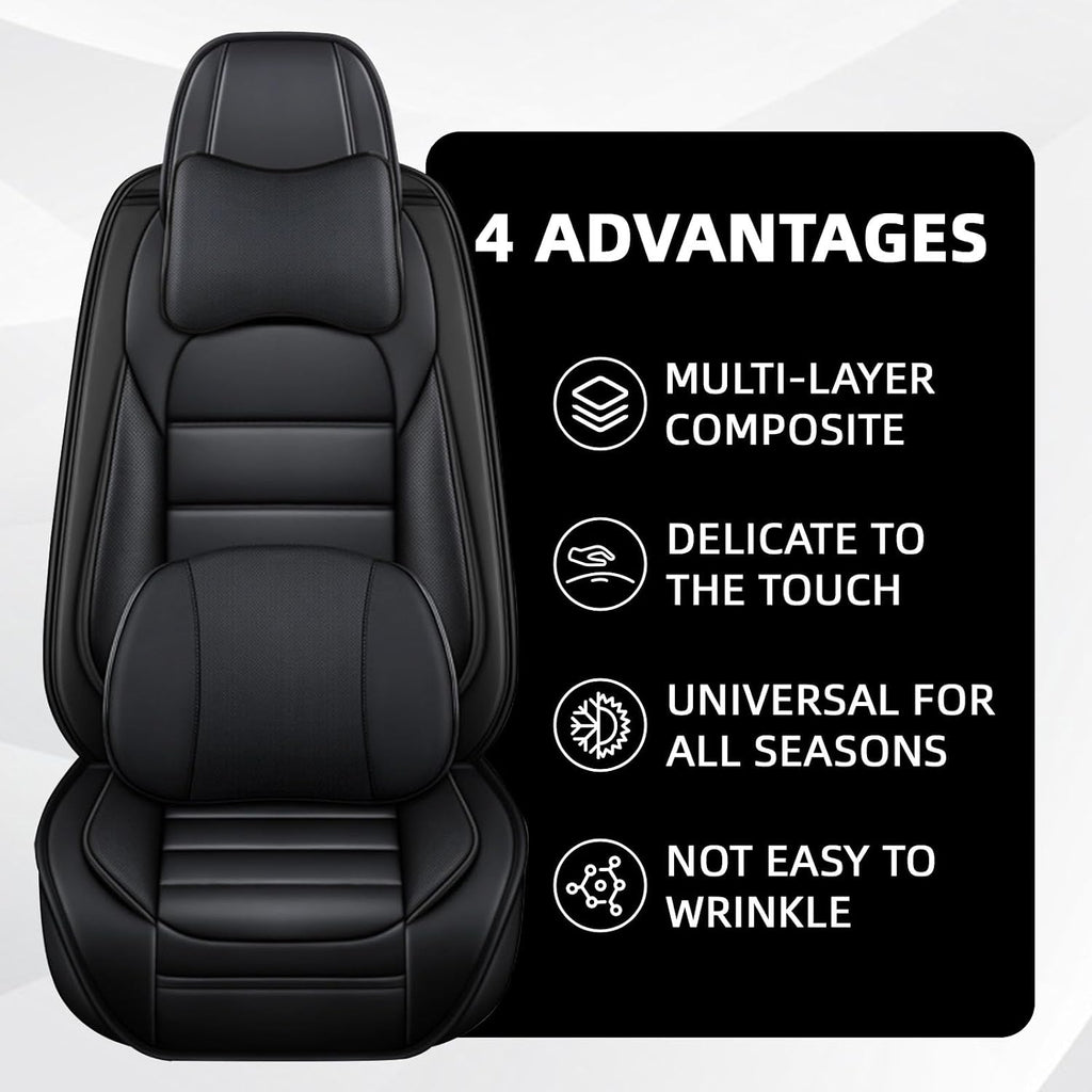 Car Seat Cover Fit for Chevy Avalanche 2002-2013,Compatible Airbag Non-Slip Waterproof Seat Cover,Car Seat Protector Premium Interior (Luxury 5 Seats,Classic Black)