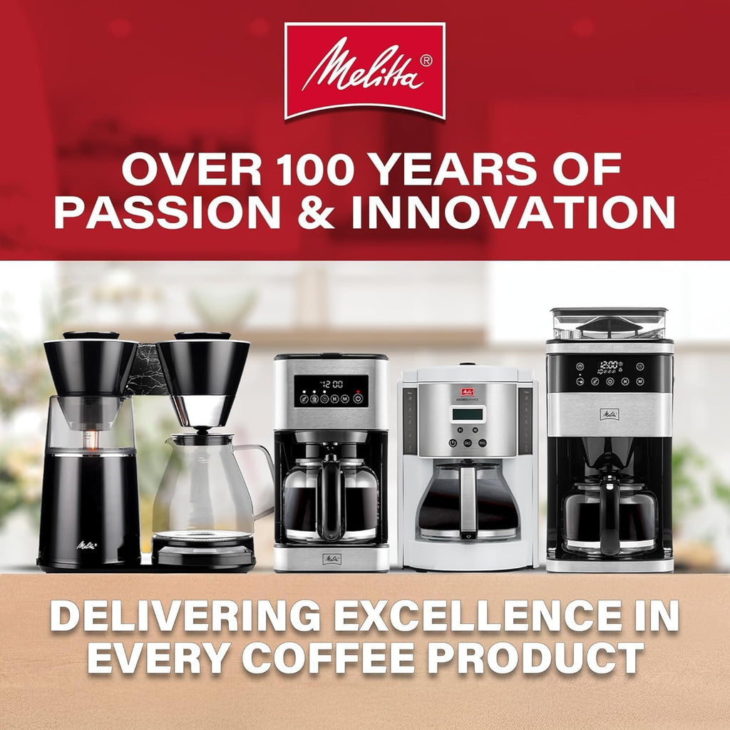 Melitta Aroma Tocco Thermal Drip Coffee Maker, 8-Cup, Programmable with Automatic Shut-Off, Pause & Serve, Stainless Steel Carafe with 5-Pack Coffee Filters