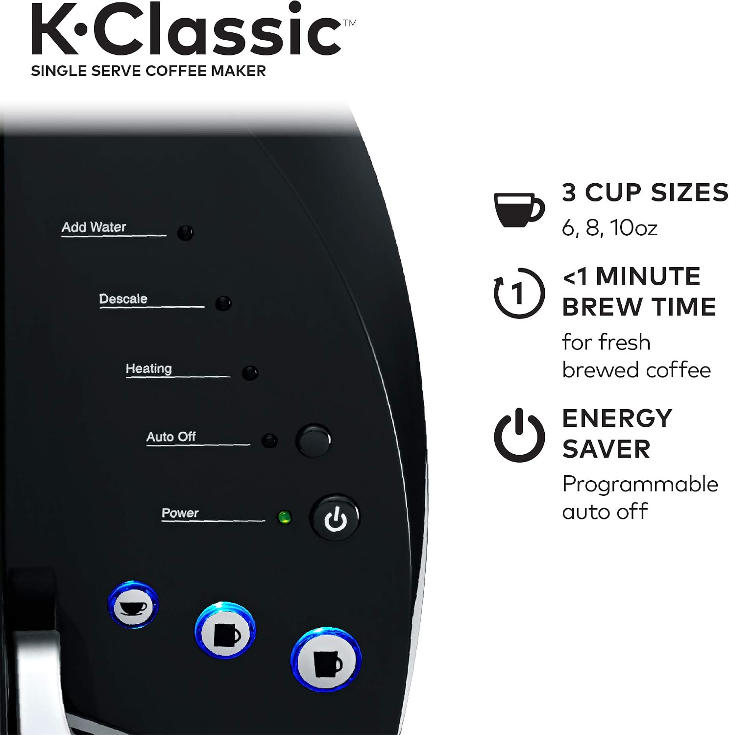 Keurig K-Classic Single-Serve K-Cup Pod Coffee Maker - K50 - Black