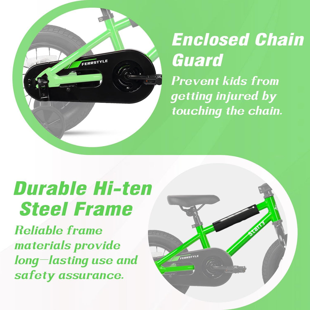 cubsala 12 14 16 18 Inch Kids Bike BMX Style Bicycle with Training Wheels Coaster Brake for 2-10 Years Old Toddlers Boys Girls Multiple Colors