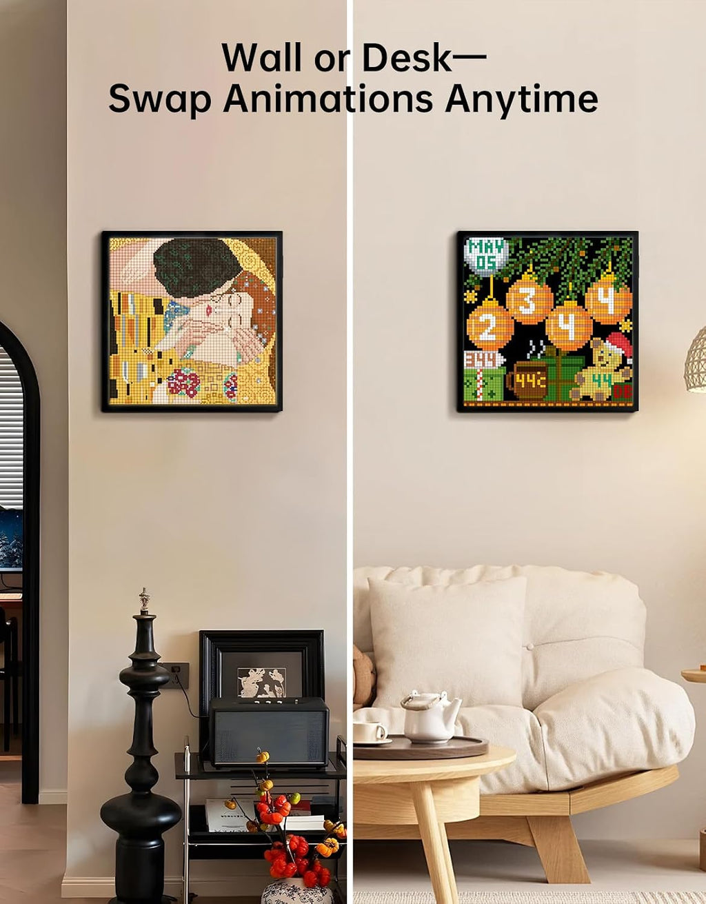 Divoom Pixoo-64 - WiFi Pixel Cloud Digital Frame with APP Control,64 X 64 LED Panel Display Frame for Gaming Room Decoration/Social Media Fans Counter