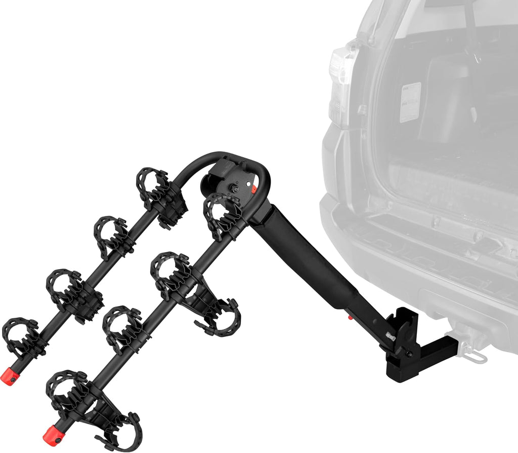 Retrospec Lenox 2-5 Bike Rack Hitch for Car, Truck, SUV - 2in Hitch Mount with Foldable Steel Frame, Anti-Rattle Adapter & Tie Down Straps